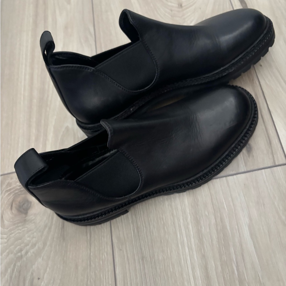 Manolo Blahnik Black Leather Loafers